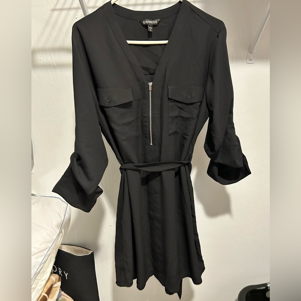 Express, L black portifino dress